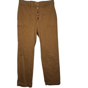 DL 1961 Marianna Hewitt Jerry Gold/Brown High Rise Straight Leg Pants - Size 30